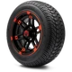 MODZ 12" Aftershock Red and Black Wheels & Street Tires Combo