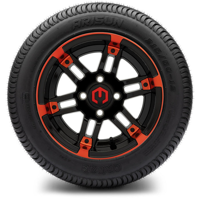 MODZ 12' Aftershock Red & Black - Tire and Wheel Combo