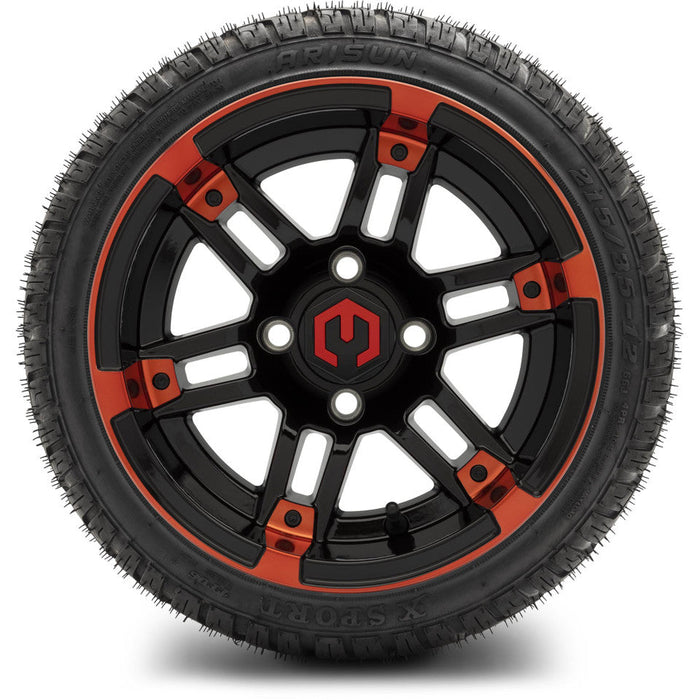 MODZ 12' Aftershock Red & Black - Tire and Wheel Combo