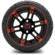MODZ 12" Aftershock Red and Black Wheels & Street Tires Combo