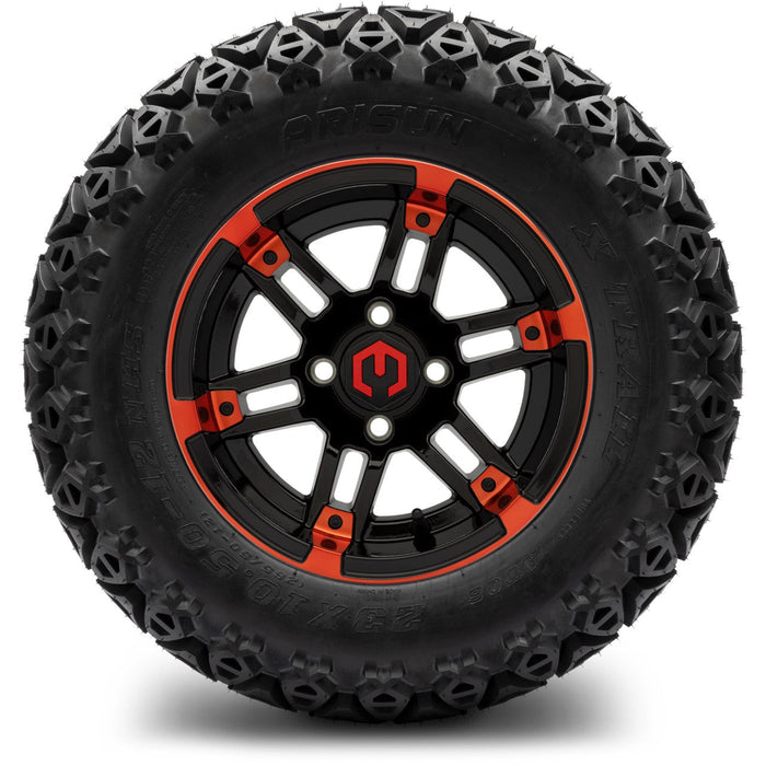MODZ 12' Aftershock Red & Black - Tire and Wheel Combo
