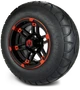 MODZ 12" Aftershock Red and Black Wheels & Street Tires Combo
