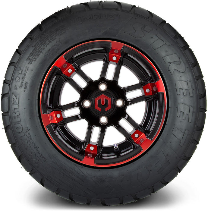 MODZ 12' Aftershock Red & Black - Tire and Wheel Combo