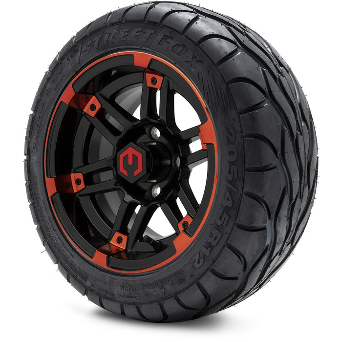 MODZ 12' Aftershock Red & Black - Tire and Wheel Combo