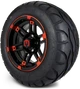 MODZ 12" Aftershock Red and Black Wheels & Street Tires Combo