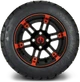 MODZ 12" Aftershock Red and Black Wheels & Street Tires Combo