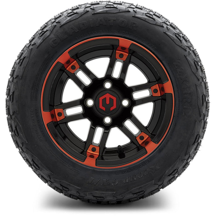 MODZ 12' Aftershock Red & Black - Tire and Wheel Combo