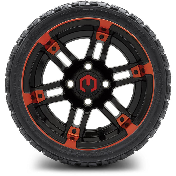 MODZ 12' Aftershock Red & Black - Tire and Wheel Combo