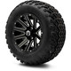 MODZ® 12" Mauler Glossy Black with Ball Mill Wheels & Off-Road Tires Combo