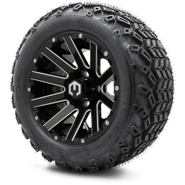 MODZ 12' Mauler Glossy Black - Tire and Wheel Combo