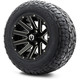MODZ® 12" Mauler Glossy Black with Ball Mill Wheels & Off-Road Tires Combo