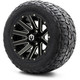 MODZ® 12" Mauler Glossy Black with Ball Mill Wheels & Off-Road Tires Combo