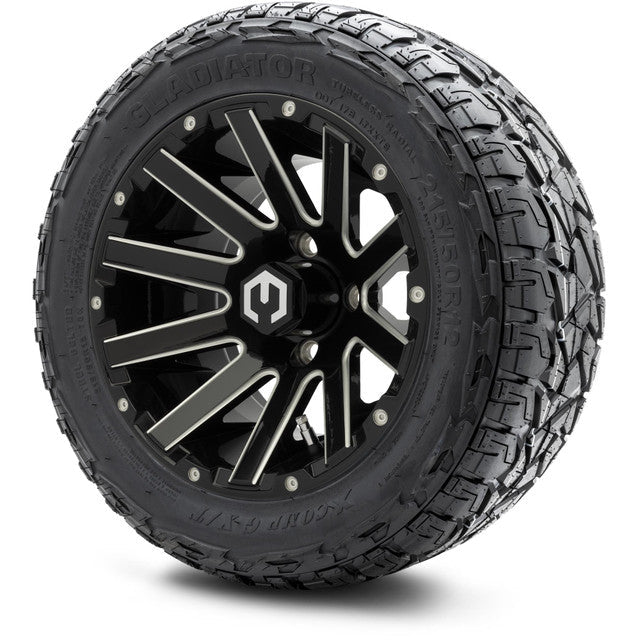 MODZ 12' Mauler Glossy Black - Tire and Wheel Combo