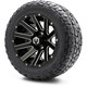 MODZ® 12" Mauler Glossy Black with Ball Mill Wheels & Off-Road Tires Combo