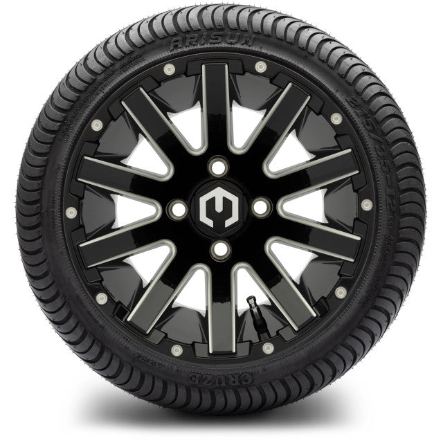 MODZ 12' Mauler Glossy Black - Tire and Wheel Combo