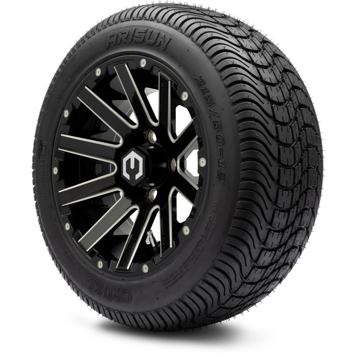 MODZ 12' Mauler Glossy Black - Tire and Wheel Combo