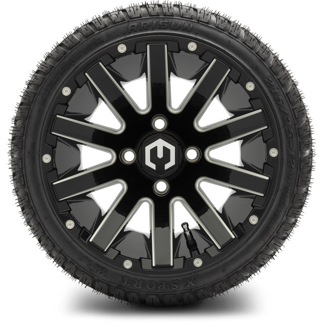 MODZ 12' Mauler Glossy Black - Tire and Wheel Combo