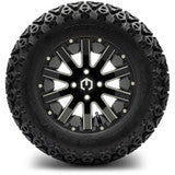 MODZ® 12" Mauler Glossy Black with Ball Mill Wheels & Off-Road Tires Combo