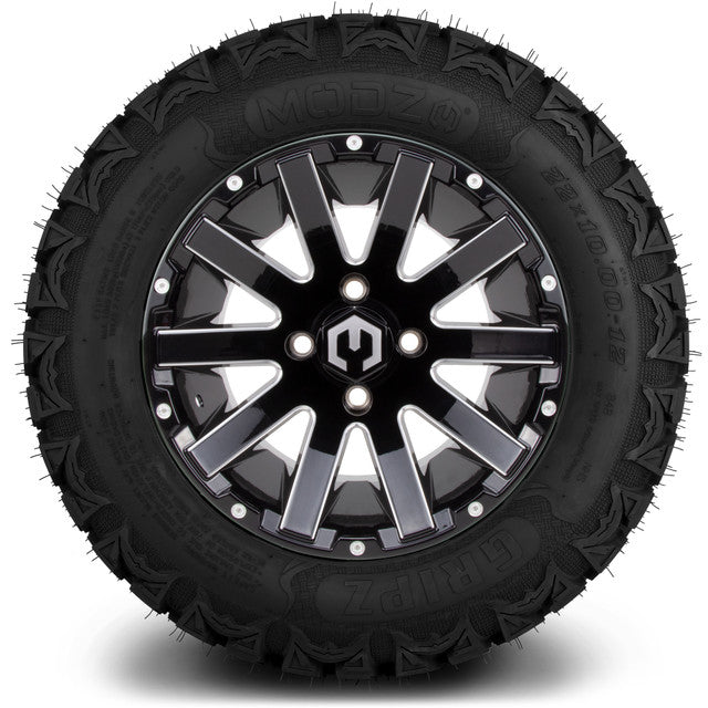 MODZ 12' Mauler Glossy Black - Tire and Wheel Combo