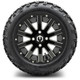 MODZ® 12" Mauler Glossy Black with Ball Mill Wheels & Off-Road Tires Combo