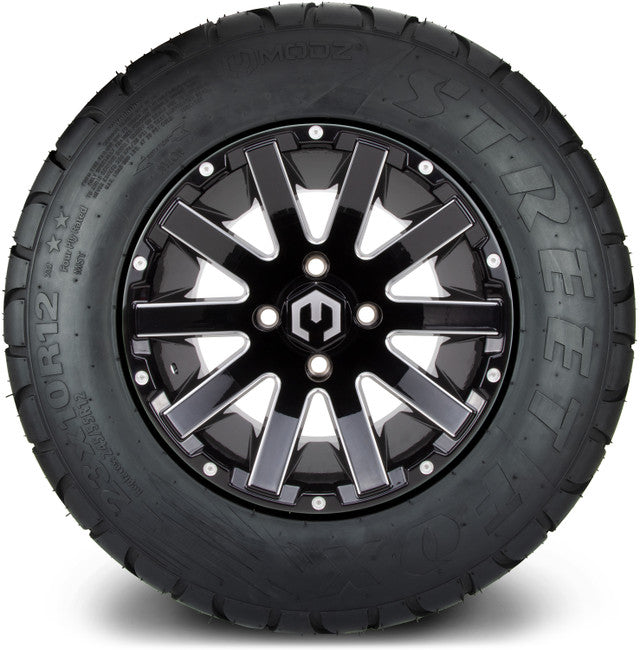 MODZ 12' Mauler Glossy Black - Tire and Wheel Combo