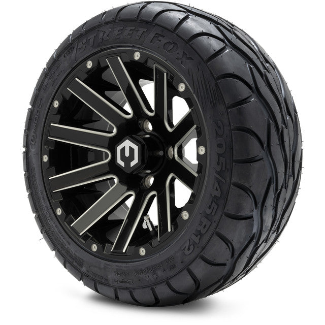 MODZ 12' Mauler Glossy Black - Tire and Wheel Combo
