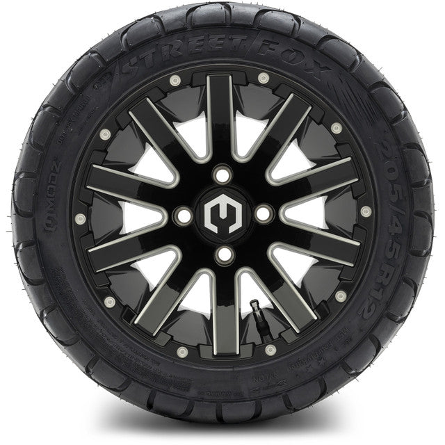 MODZ 12' Mauler Glossy Black - Tire and Wheel Combo