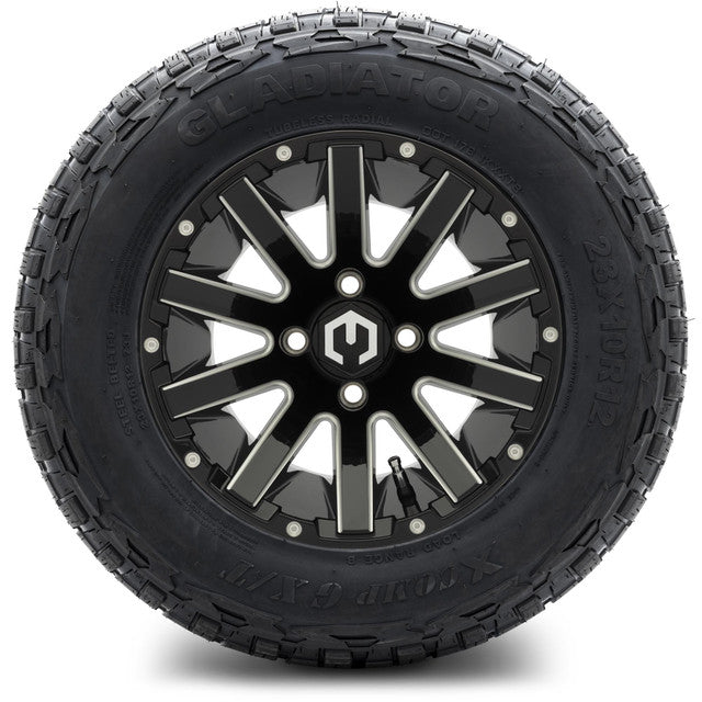 MODZ 12' Mauler Glossy Black - Tire and Wheel Combo