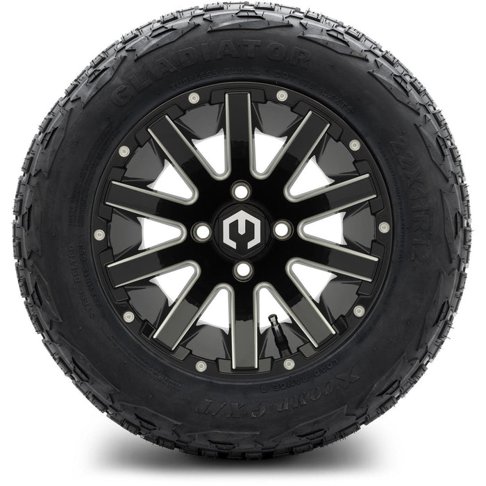 MODZ 12' Mauler Glossy Black - Tire and Wheel Combo