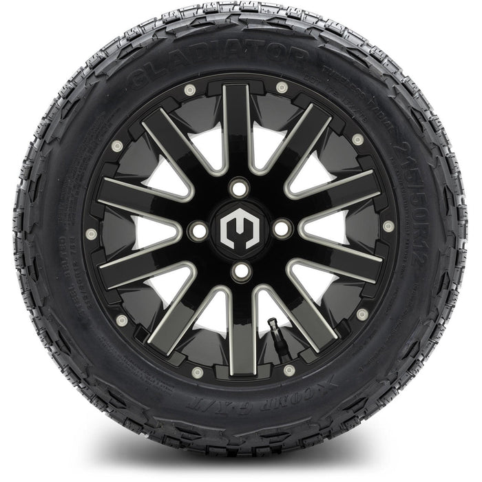 MODZ 12' Mauler Glossy Black - Tire and Wheel Combo