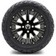 MODZ® 12" Mauler Glossy Black with Ball Mill Wheels & Off-Road Tires Combo