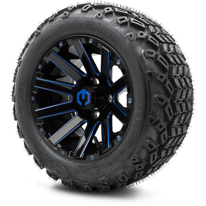 MODZ 12' Mauler Glossy Black & Blue - Tire and Wheel Combo