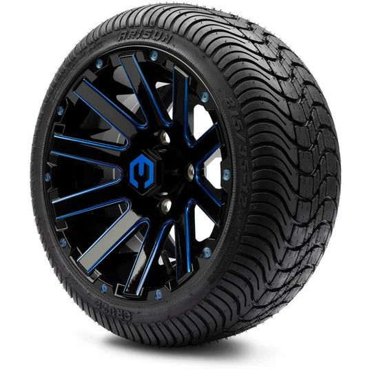 MODZ 12' Mauler Glossy Black & Blue - Tire and Wheel Combo