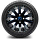MODZ 12" Mauler Glossy Black and Blue with Ball Mill Wheels & Street Tires Combo
