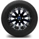 MODZ 12" Mauler Glossy Black and Blue with Ball Mill Wheels & Street Tires Combo