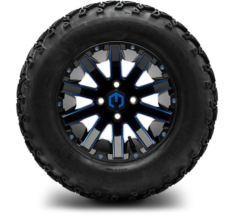 MODZ 12' Mauler Glossy Black & Blue - Tire and Wheel Combo