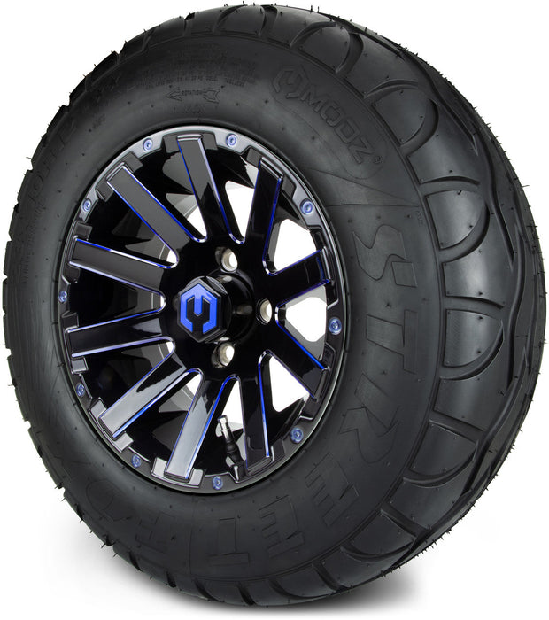 MODZ 12' Mauler Glossy Black & Blue - Tire and Wheel Combo