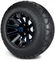MODZ 12" Mauler Glossy Black and Blue with Ball Mill Wheels & Street Tires Combo