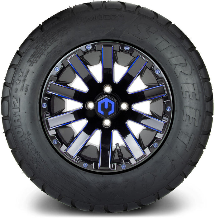 MODZ 12' Mauler Glossy Black & Blue - Tire and Wheel Combo