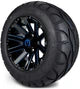 MODZ 12" Mauler Glossy Black and Blue with Ball Mill Wheels & Street Tires Combo