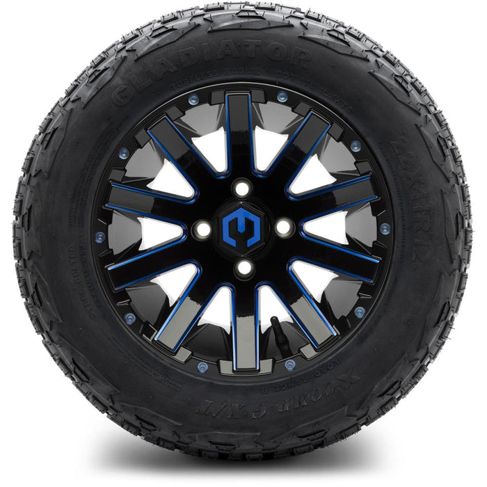 MODZ 12' Mauler Glossy Black & Blue - Tire and Wheel Combo