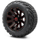 MODZ® 12" Mauler Red and Black with Ball Mill Wheels & Off-Road Tires Combo