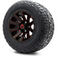 MODZ® 12" Mauler Red and Black with Ball Mill Wheels & Off-Road Tires Combo