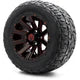MODZ® 12" Mauler Red and Black with Ball Mill Wheels & Off-Road Tires Combo