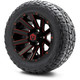MODZ® 12" Mauler Red and Black with Ball Mill Wheels & Off-Road Tires Combo
