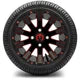 MODZ 12" Mauler Glossy Black and Red with Ball Mill Wheels & Street Tires Combo