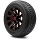 MODZ 12" Mauler Glossy Black and Red with Ball Mill Wheels & Street Tires Combo
