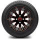 MODZ 12" Mauler Glossy Black and Red with Ball Mill Wheels & Street Tires Combo
