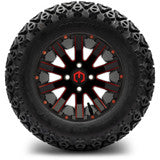 MODZ® 12" Mauler Red and Black with Ball Mill Wheels & Off-Road Tires Combo