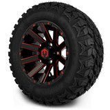 MODZ® 12" Mauler Red and Black with Ball Mill Wheels & Off-Road Tires Combo